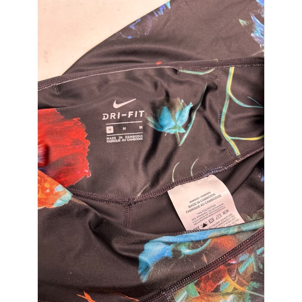 Nike Black Floral Print Leggings - Picture 4 of 6